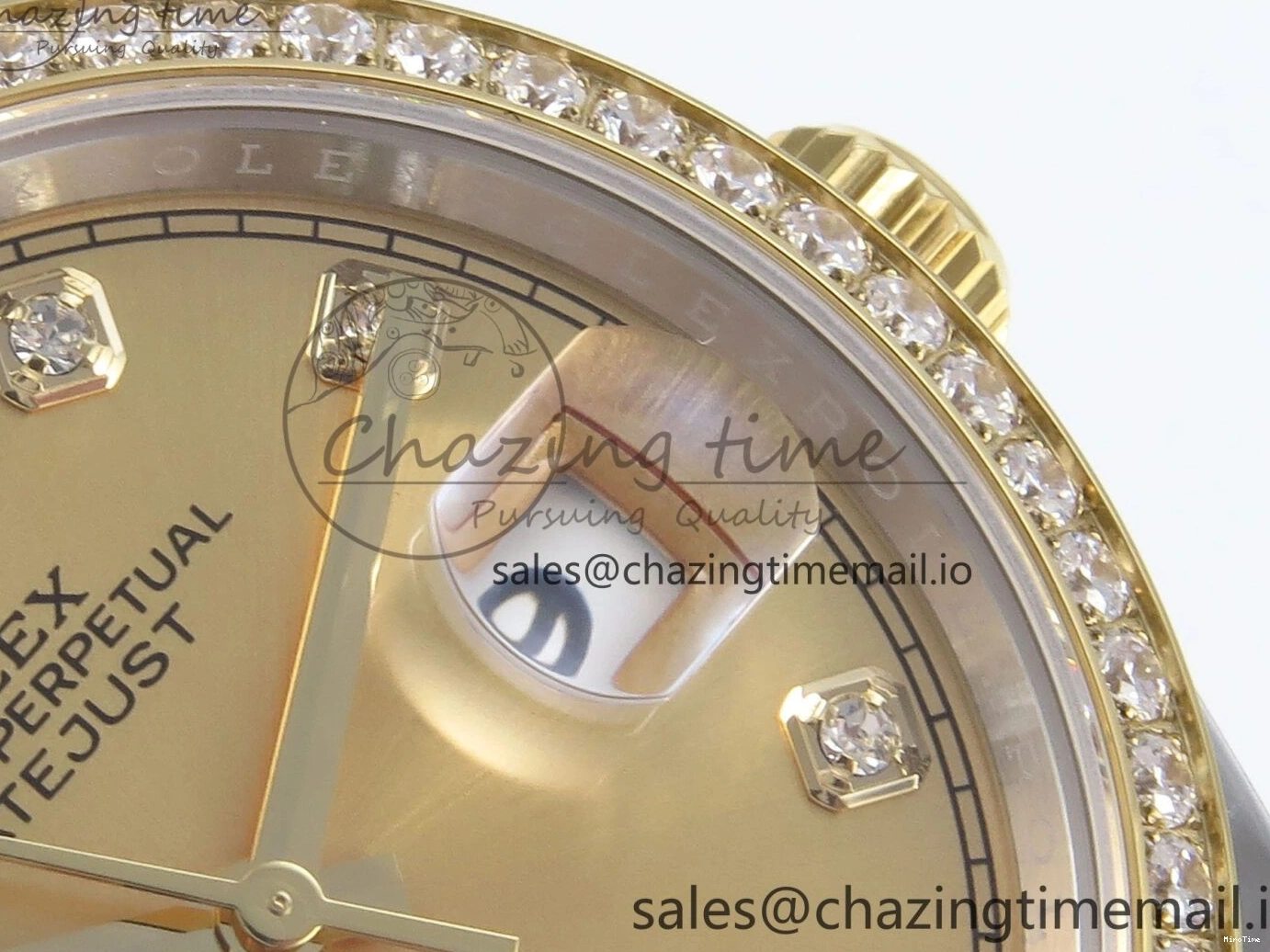MiroTime 1223 Attractive DateJust 36 126283RBR EWEF Best Edition YG Diamonds Dial on SS YG Jubilee Bracelet A 635